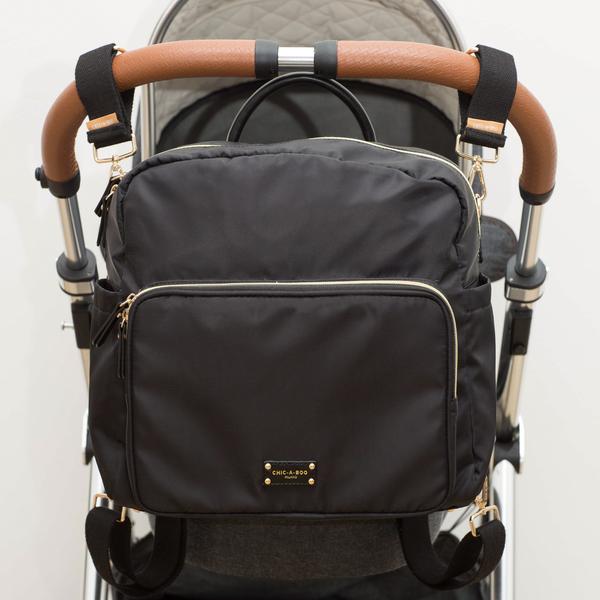 A-La-Playdate Black and Gold Diaper Bag Backpack By CHIC-A-BOO