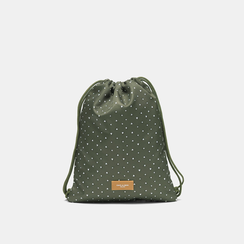 Kids Drawstring Bag in Olive By CHIC-A-BOO