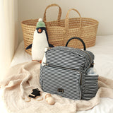 A-La-Playdate Black Stripes Diaper Bag Backpack By CHIC-A-BOO